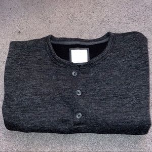 Cropped Button Up Sweatshirt